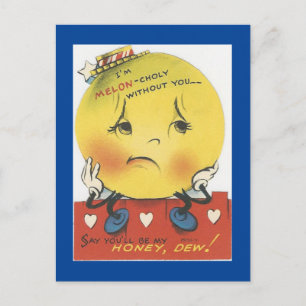 Vintage-Honigmelonen-Valentinstag Feiertagspostkarte
