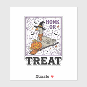 Vintage Honk Or Treat Hexen-Gans Halloween-Shirt_ Aufkleber