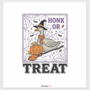 Vintage Honk Or Treat Hexen-Gans Halloween-Shirt_ Aufkleber