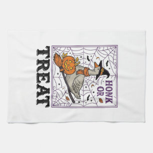 Vintage Honk Or Treat Hexen-Gans Halloween-Shirt_ Geschirrtuch