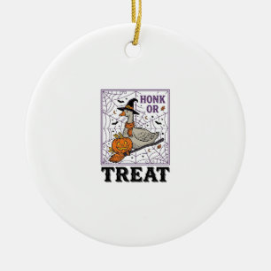 Vintage Honk Or Treat Hexen-Gans Halloween-Shirt_ Keramik Ornament