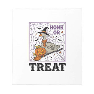 Vintage Honk Or Treat Hexen-Gans Halloween-Shirt_ Notizblock