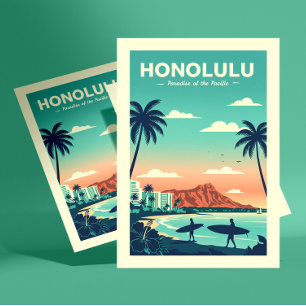 Vintage Honolulu Hawaii Postkarte