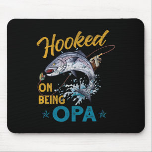 Vintage Hooked On Being Opa Lustiger Angel-Väter  Mousepad