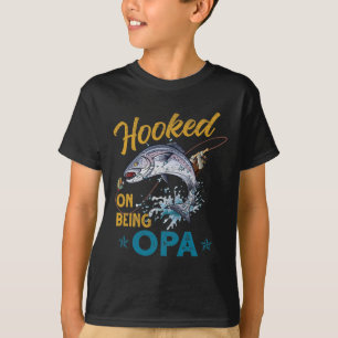 Vintage Hooked On Being Opa Lustiger Angel-Väter T-Shirt
