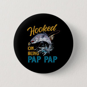 Vintage Hooked On Being Pap Pap Lustiger Angel-Vat Button