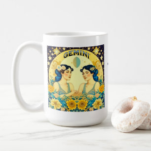 Vintage-Horoskop-Sternzeichen Zwillinge Celestial Kaffeetasse