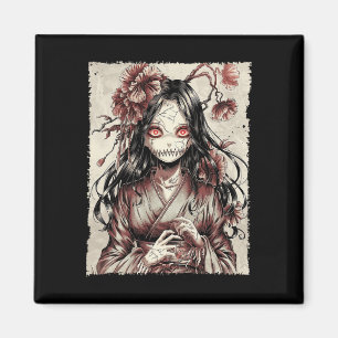 Vintage Horror Anime Mädchen Manga Japanisch Gruse Magnet