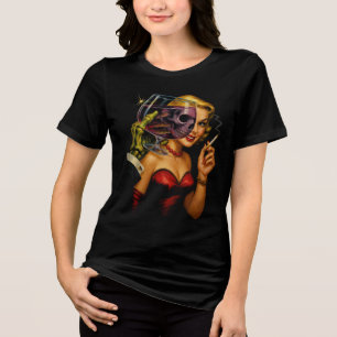 Vintage Horror Comic Art Damen-Shirt Tri-Blend Shirt