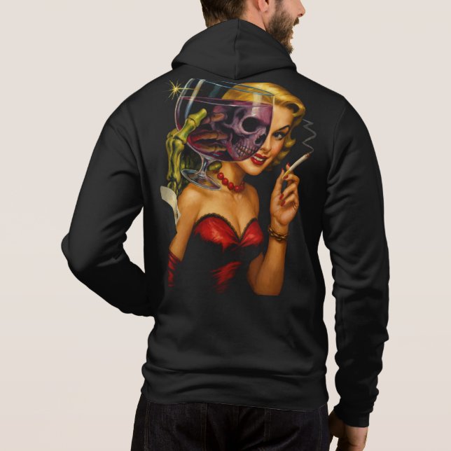 Vintage Horror Comic Art Hoodie (Rückseite)