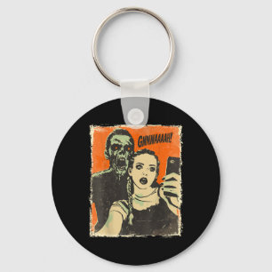 Vintage-Horror-Comic-Zombie-Selfie Gruselig Süß Ha Schlüsselanhänger