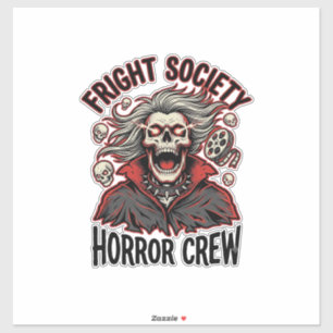 Vintage-Horror-Shirt Fright Society Totenkopf-Desi Aufkleber