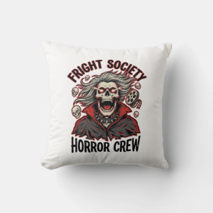Vintage-Horror-Shirt Fright Society Totenkopf-Desi Kissen