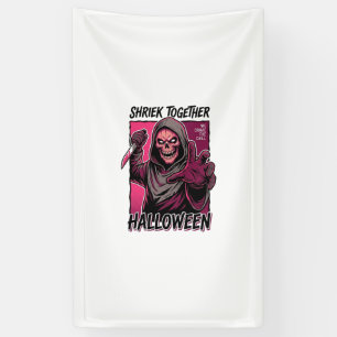 Vintage-Horror-Shirt mit graviertem Slasher-Hallow Banner