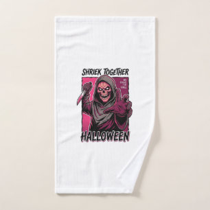 Vintage-Horror-Shirt mit graviertem Slasher-Hallow Handtuch