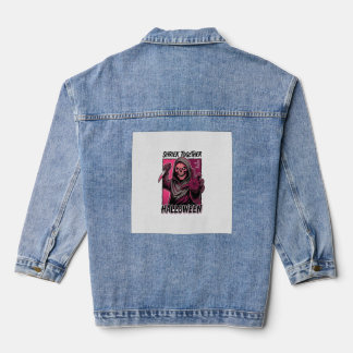 Vintage-Horror-Shirt mit graviertem Slasher Hallow Jeansjacke