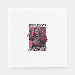 Vintage-Horror-Shirt mit graviertem Slasher-Hallow Serviette