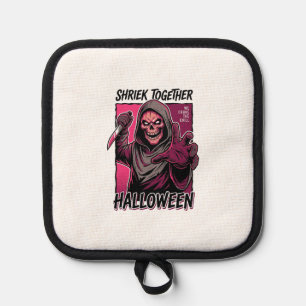 Vintage-Horror-Shirt mit graviertem Slasher-Hallow Topflappen