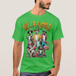 Vintage-Horror-Sommer-Vibes Lustiges Halloween Som T-Shirt