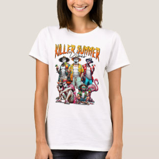 Vintage-Horror-Sommer-Vibes Lustiges Halloween Som T-Shirt