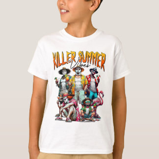 Vintage-Horror-Sommer-Vibes Lustiges Halloween Som T-Shirt