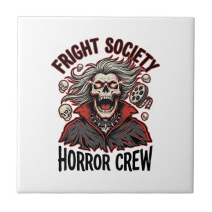 Vintage Horror T-Shirt Fright Society Totenkopf De Fliese