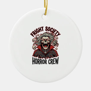 Vintage Horror T-Shirt Fright Society Totenkopf De Keramik Ornament