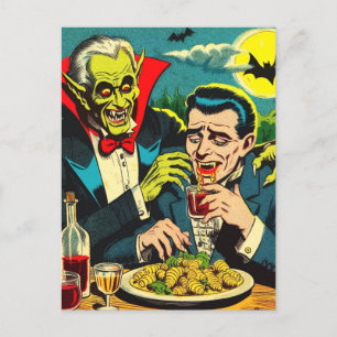 Vintage-Horror-Vampir-Comics Postkarte