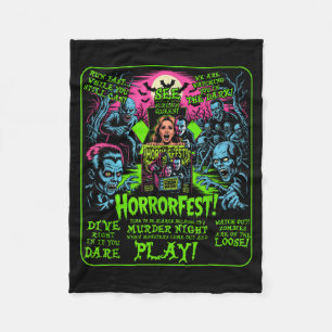 Vintage-Horrorfest-Plakat Halloween-Film alte Zeit Fleecedecke