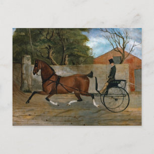 Vintage Horse Carriage Painting Postkarte