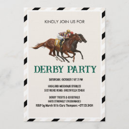 Vintage Horse Race Derby Party Invitation Einladung