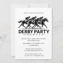 Vintage Horse Race Jockey Derby Party Invitation Einladung