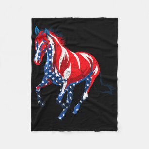 Vintage Horseba (Horse US-amerikanische Flagge) Fleecedecke