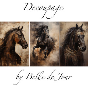 Vintage Horses Decoupage Wrapping Paper Geschenkpapier Set