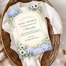 Vintage-Hortensien-Blumenrahmen-Baby-Party