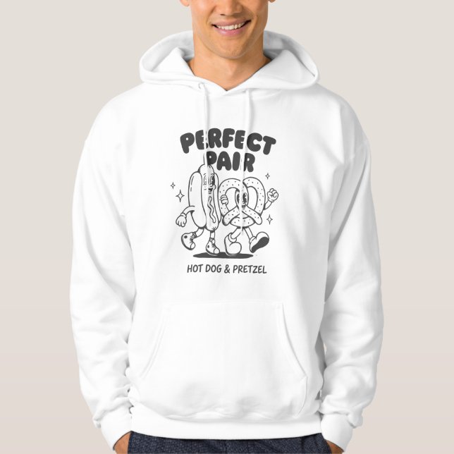 Vintage Hot Dog and Pretzel Mascot - Retro Hoodie (Vorderseite)