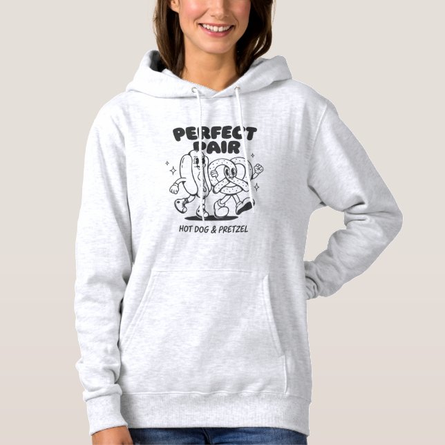 Vintage Hot Dog and Pretzel Mascot - Retro Hoodie (Vorderseite)