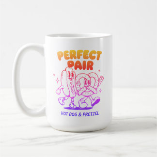 Vintage Hot Dog and Pretzel Mascot - Retro Kaffeetasse