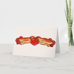 Vintage-Hot-Dog-Valentinsgrußkarte Feiertagskarte