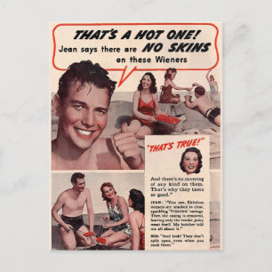 Vintage Hot Dog Werbepostkarte Postkarte