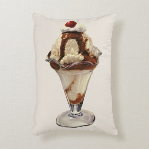 Vintage Hot Fudge Eiscreme-Sundae-Desserts Dekokissen