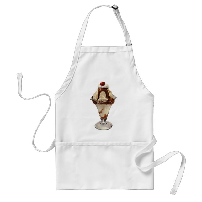 Vintage Hot Fudge Eiscreme-Sundae-Desserts Schürze (Vorne)
