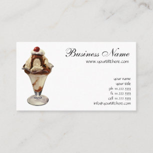Vintage Hot Fudge Eiscreme-Sundae-Desserts Visitenkarte