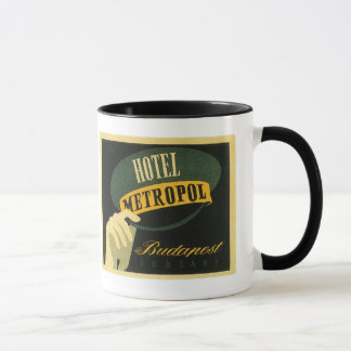 Vintage Hotel-Aufkleber-Kunst Reise-Budapests Tasse