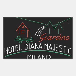Vintage Hotel Milano Etikett Rechteckiger Aufkleber