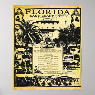 Vintage Hotels an der Ostküste von Florida Poster