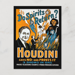 Vintage-Houdini-Werbung - Kehren Geister zurück? Postkarte