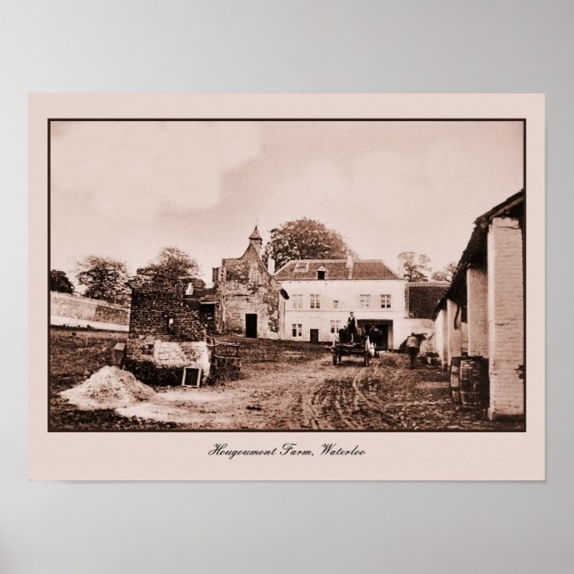 Vintage Hougoumont Farm, Waterloo (klein) Poster (Vorne)