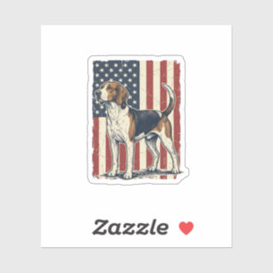 Vintage Hound Dog Patriotic Flag Vector-Shirt-Desi Aufkleber