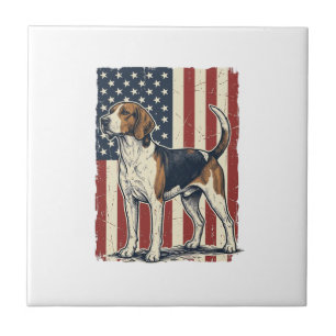 Vintage Hound Dog Patriotic Flag Vector-Shirt-Desi Fliese